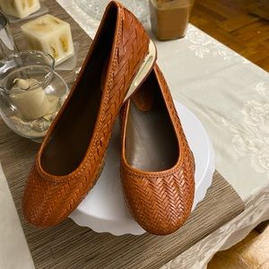 Colehaan Ballet Flats,Burnt orange, slightly worn Great Condition